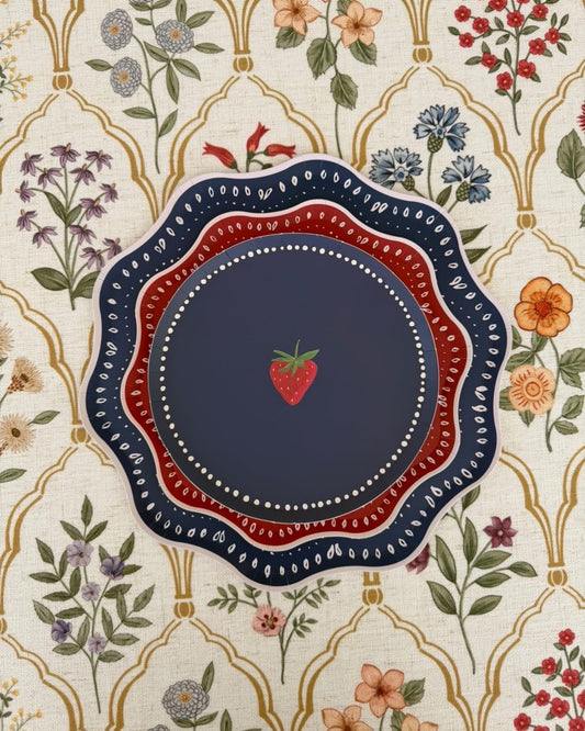 La Fraise Hors d'Oeuvres Plate Set - Navy Berry