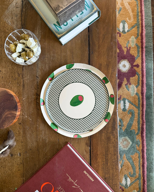 Nightcap Appetizer Plate Set - Green Olive