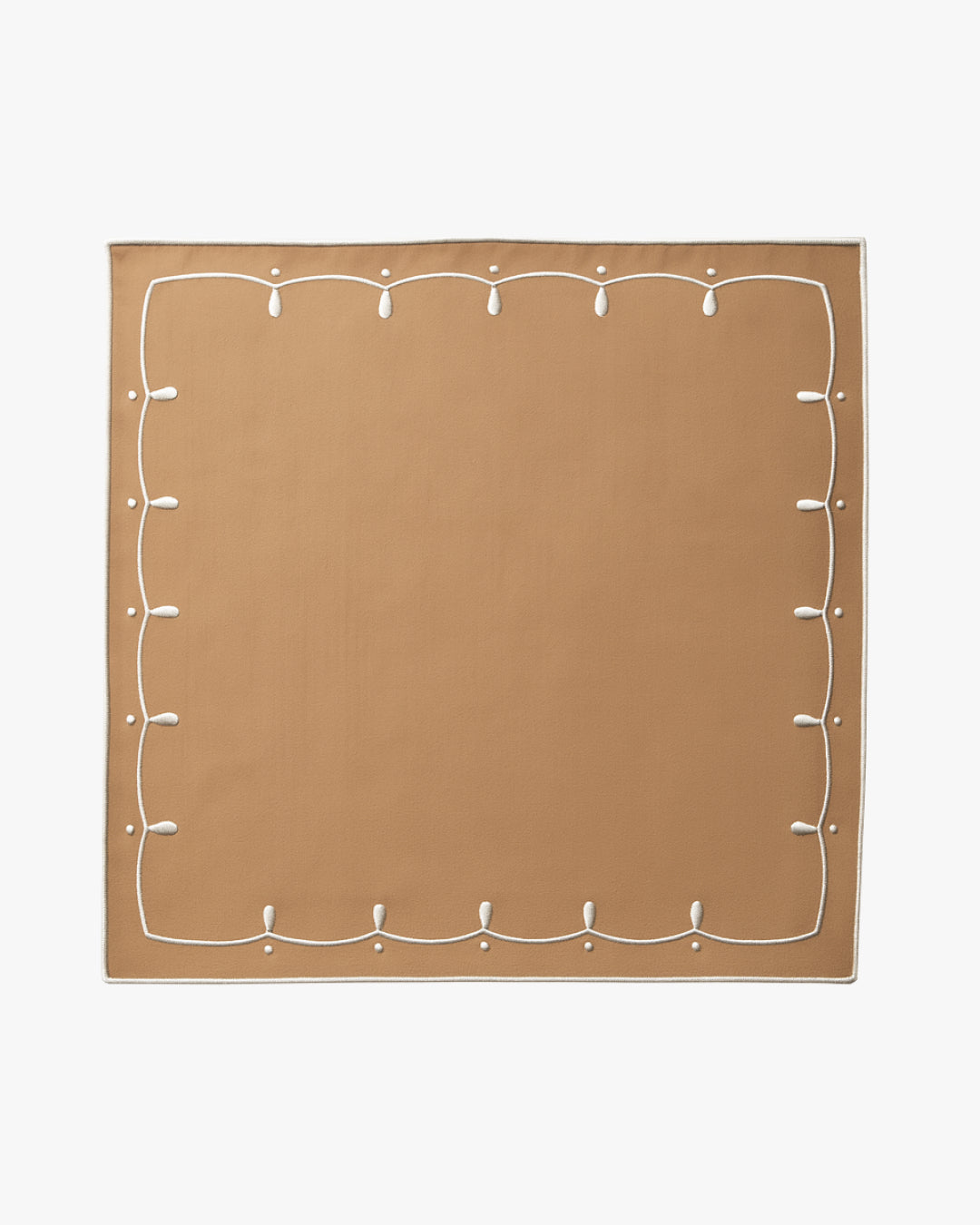 Brown placemat with a detailed white boarder