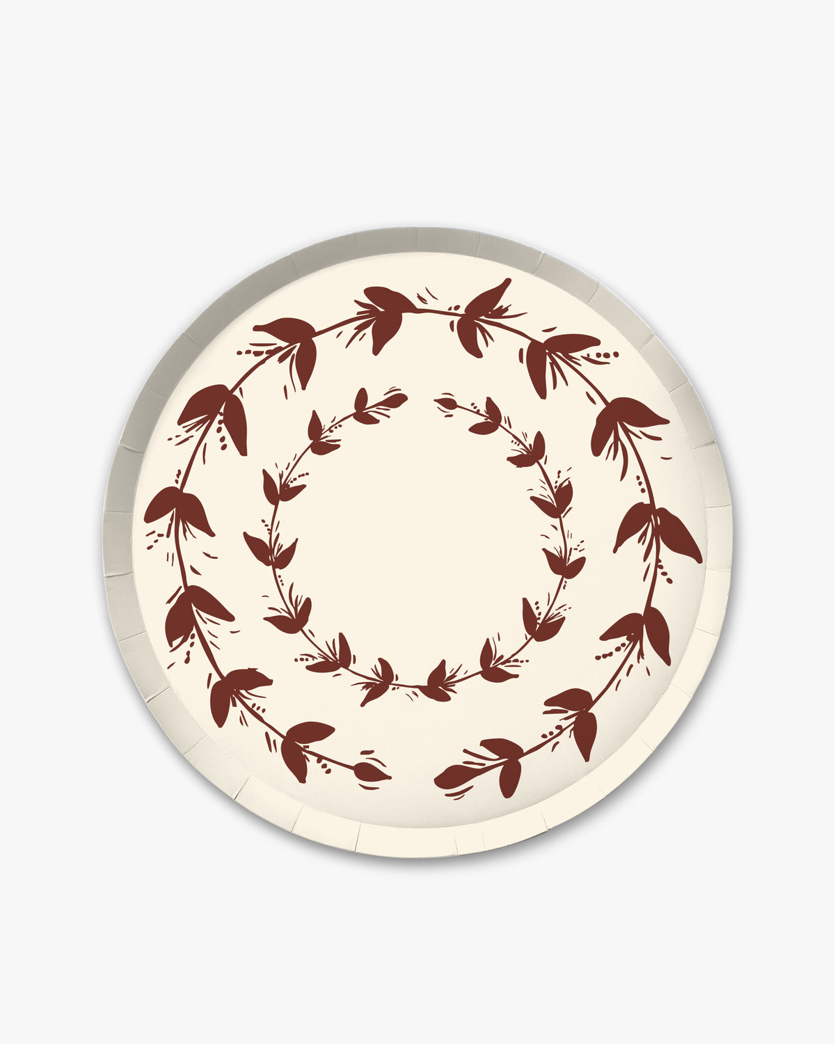 Verde Vines Dinner Plate Set in Ivory//Mahogany