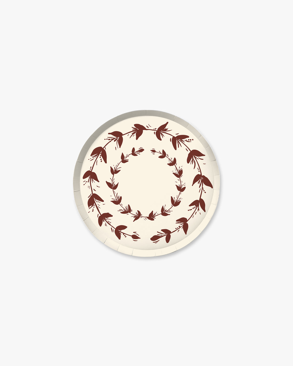 Verde Vines Hors d’Oeuvres Plate Set in Ivory//Mahogany
