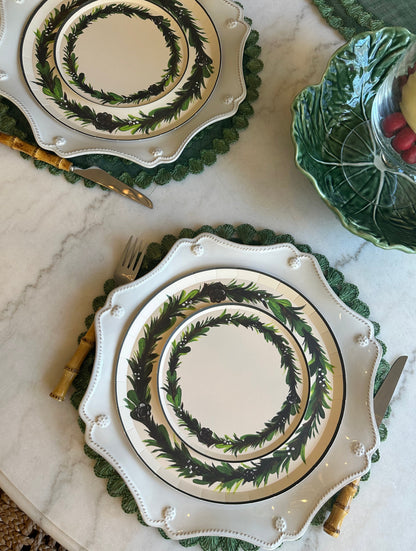 Winter Laurel Dinner Plate Set - Spruce