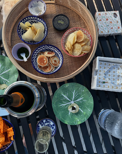 Classic Cabbage Dessert Plate Set - Kelly Green