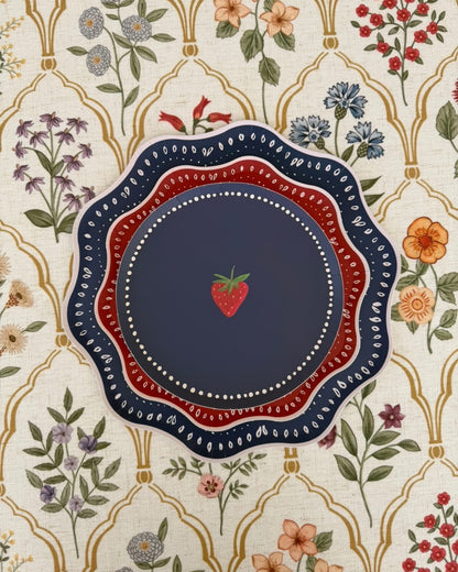 La Fraise Hors d'Oeuvres Plate Set - Navy Berry