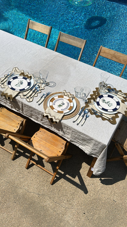 Cabana Appetizer Plate Set - Olive Stripe