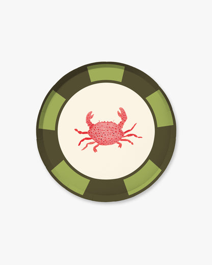 Cabana Appetizer Plate Set - Crab Stripe