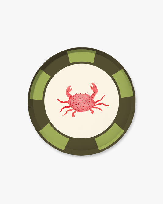 Cabana Appetizer Plate Set - Crab Stripe
