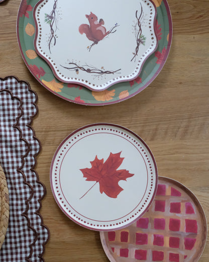 October Duet Hors d’Oeuvres Plate Set in Maple Leaf