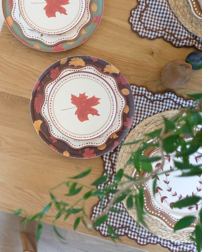 October Duet Hors d’Oeuvres Plate Set in Maple Leaf