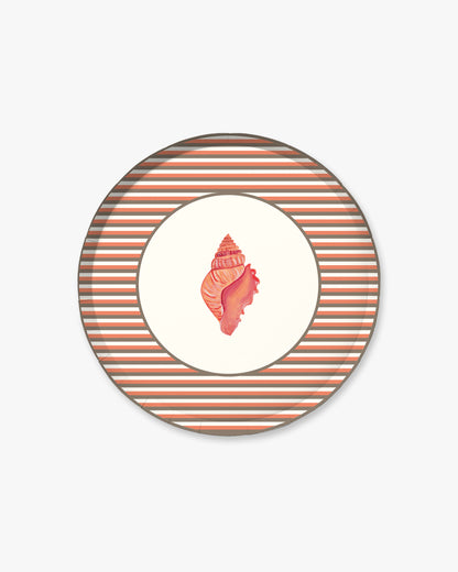 Drift Appetizer Plate Set - Coral Stripe