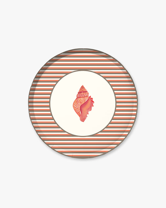 Drift Appetizer Plate Set - Coral Stripe