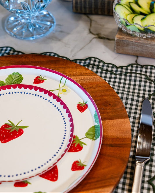 decorative plates with strawberries
