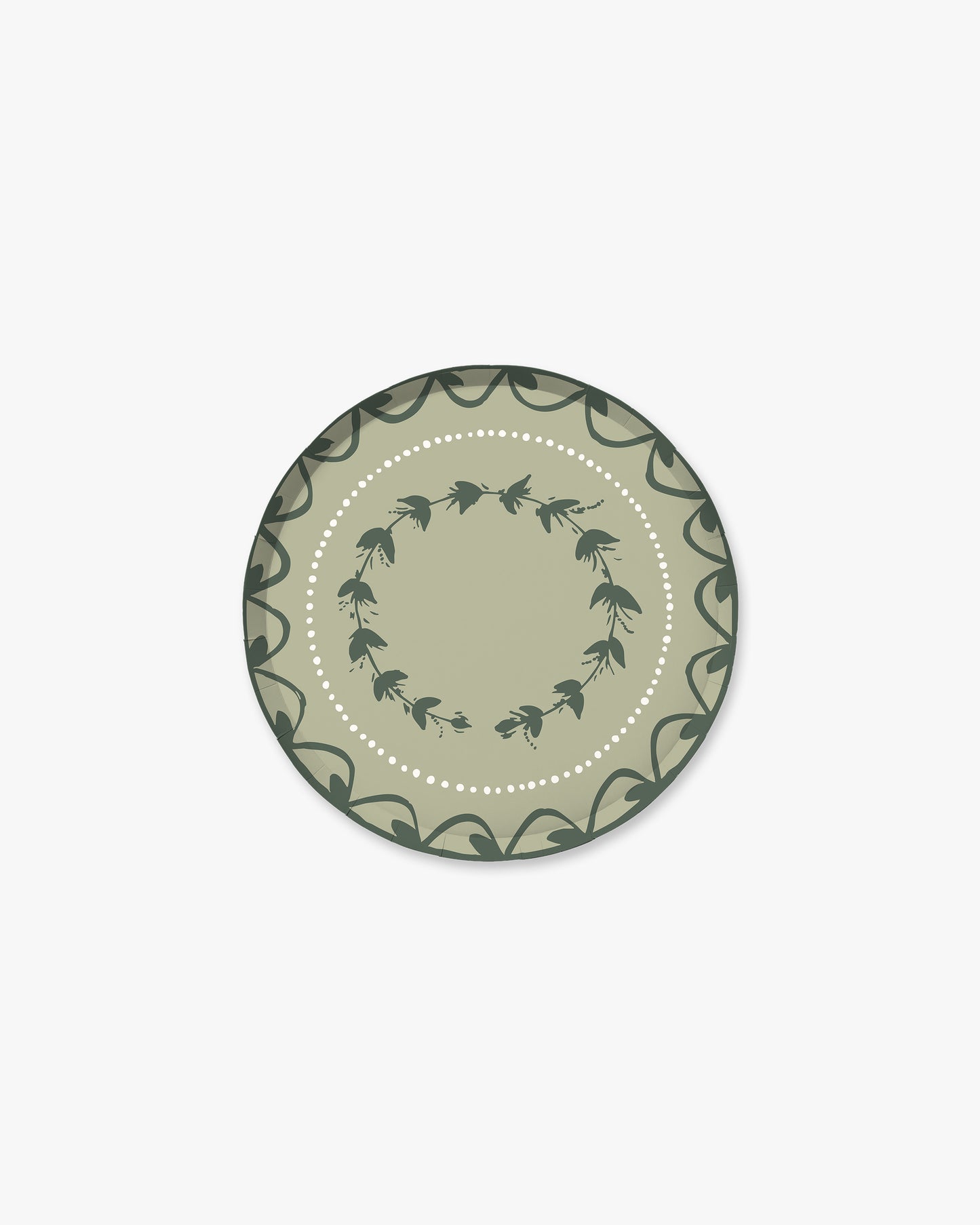 A decorative green and light green plate