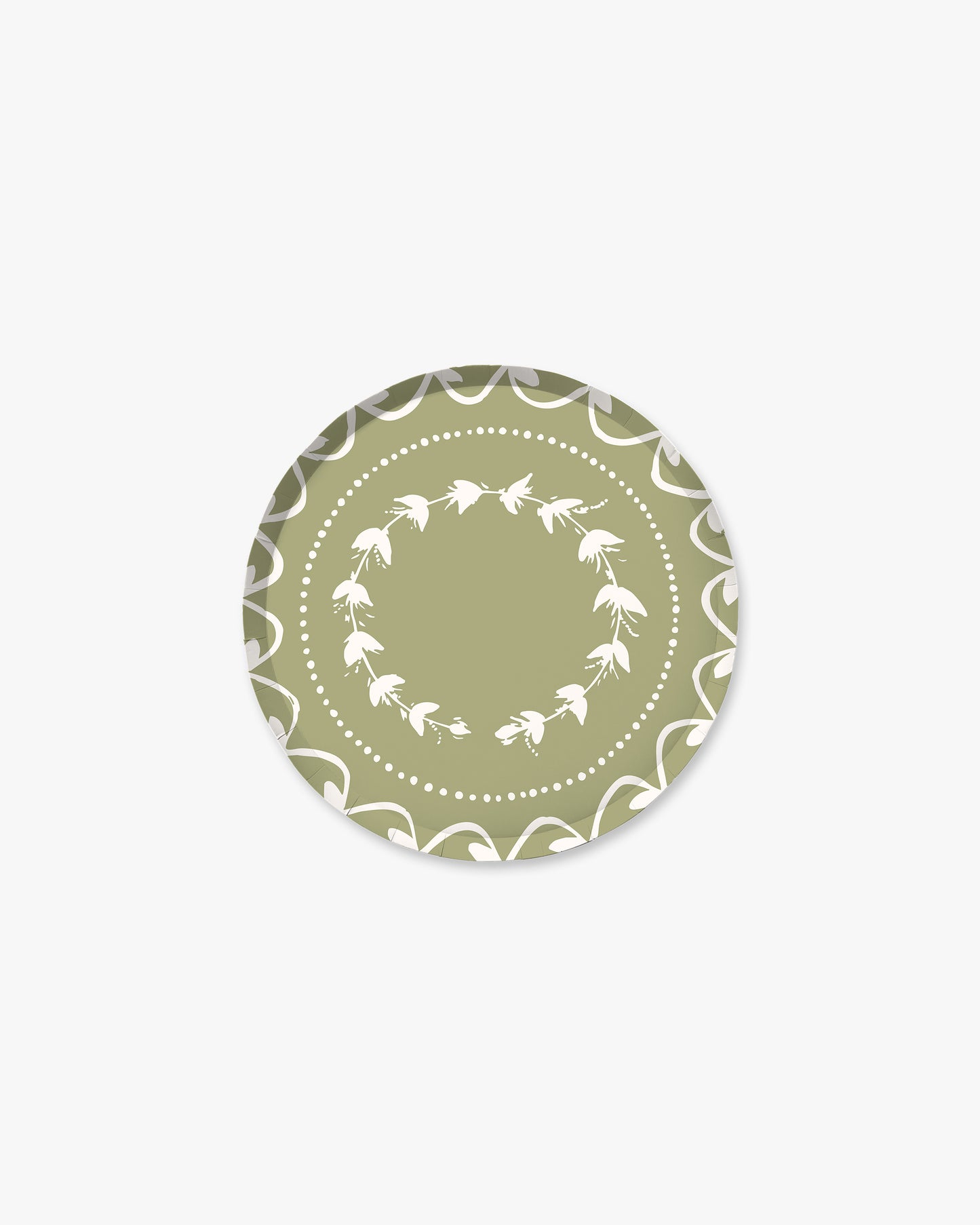 Decorative plate in green and white