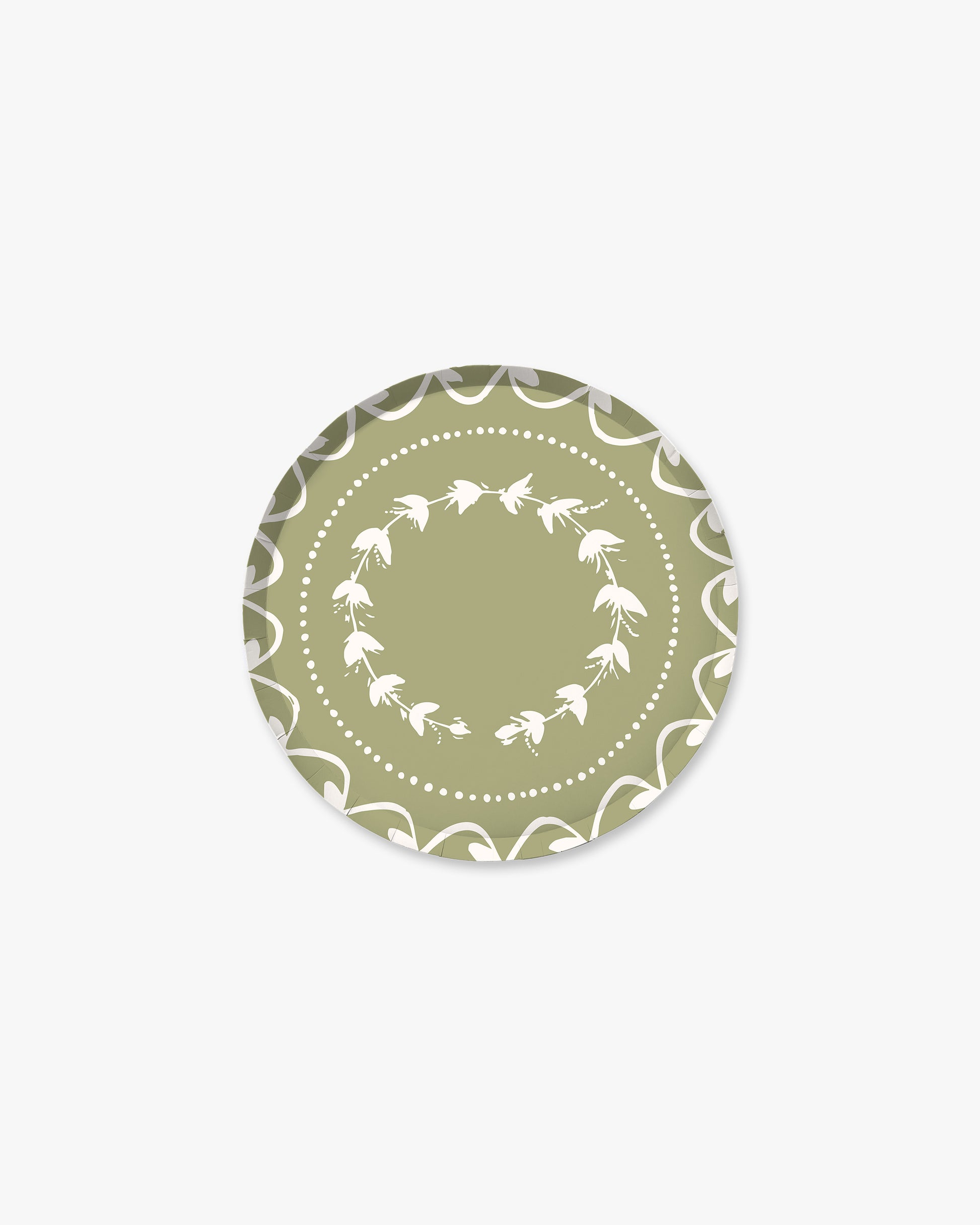 Decorative plate in green and white