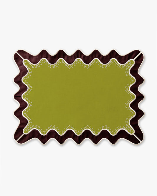 Figata Placemat - Chartreuse / Chocolate