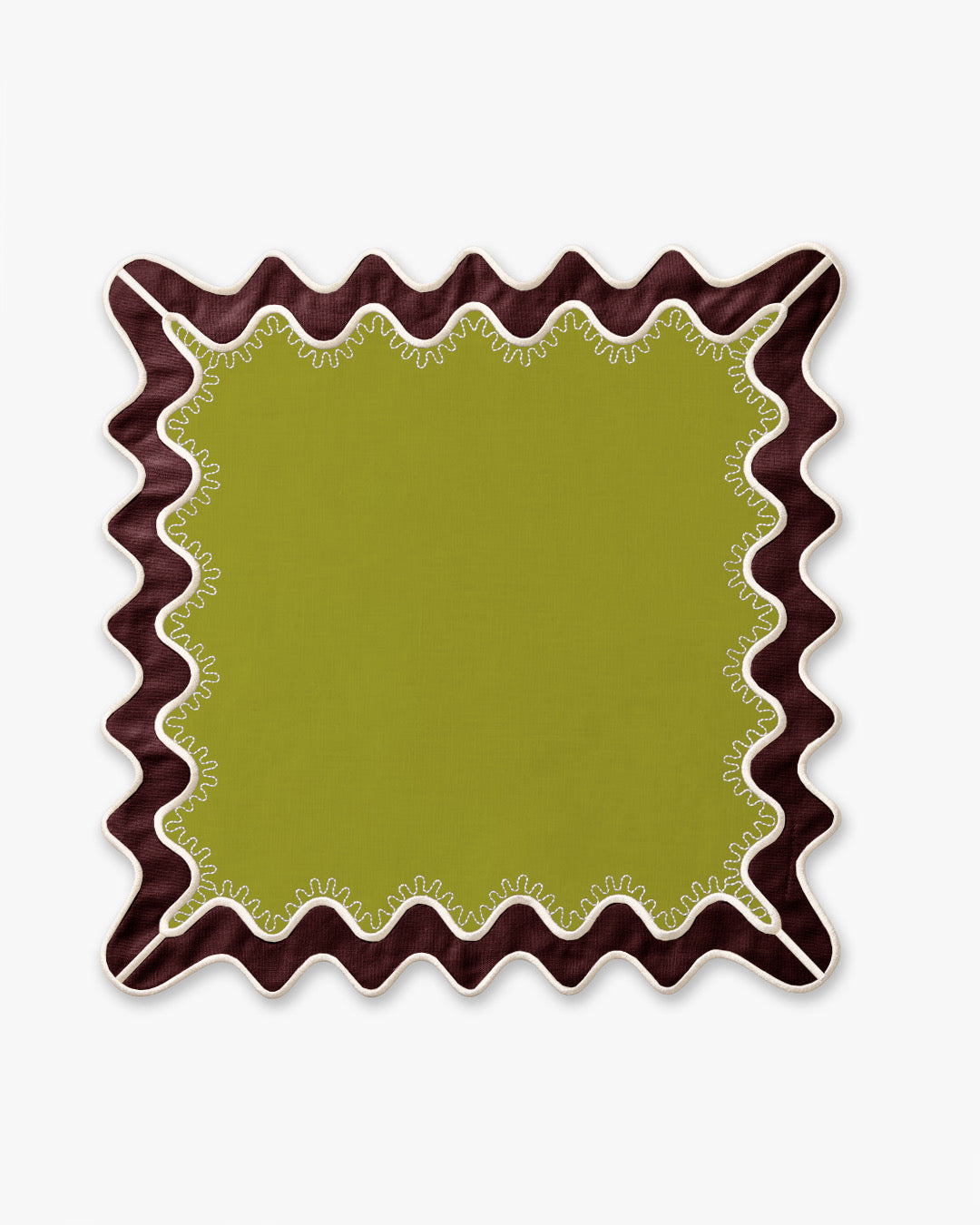 Figata Napkin - Chartreuse / Chocolate