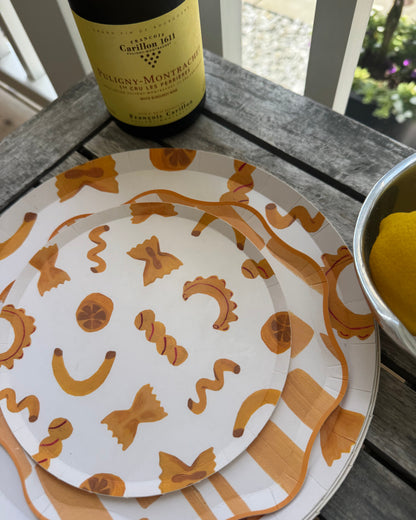 Pasta Party Dinner Plate Set - Golden