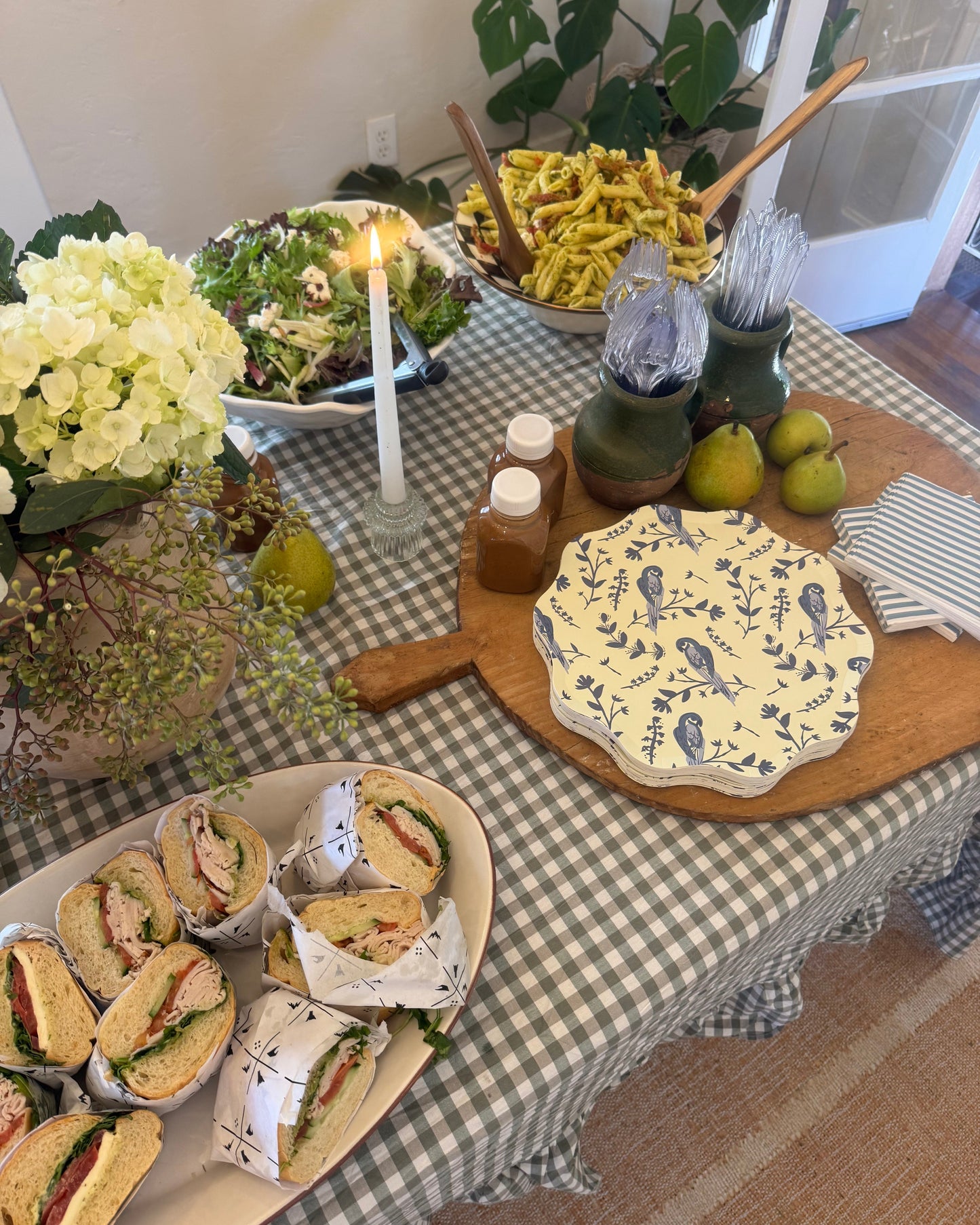 Garden Toile Dessert Plate Set - Bluebell