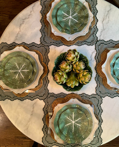 Classic Cabbage Dessert Plate Set - Kelly Green