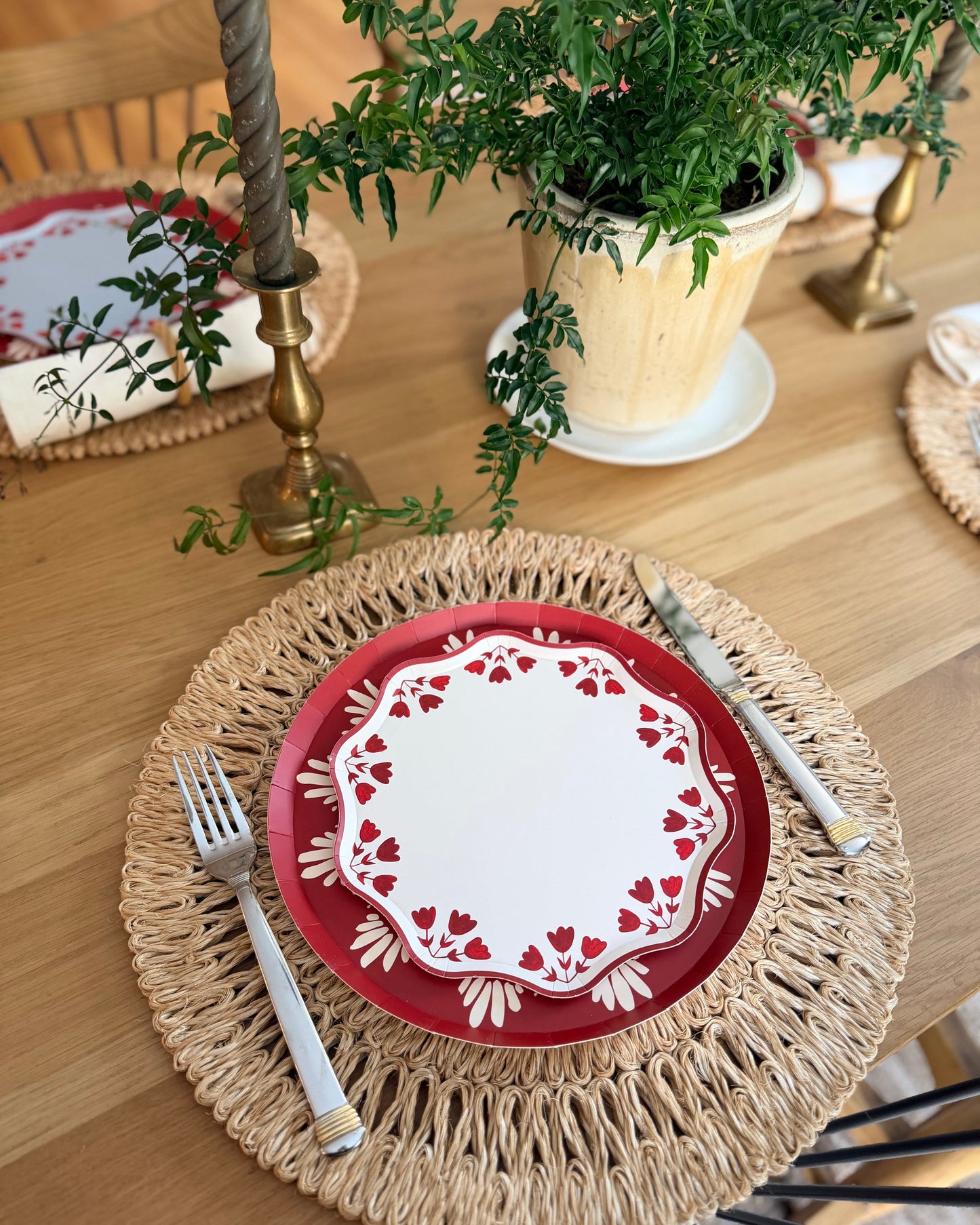 Fleur Dinner Plate Set - Cerise