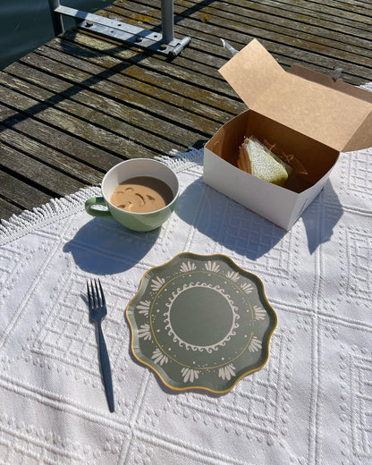 Palmas Dessert Plate Set - Sage