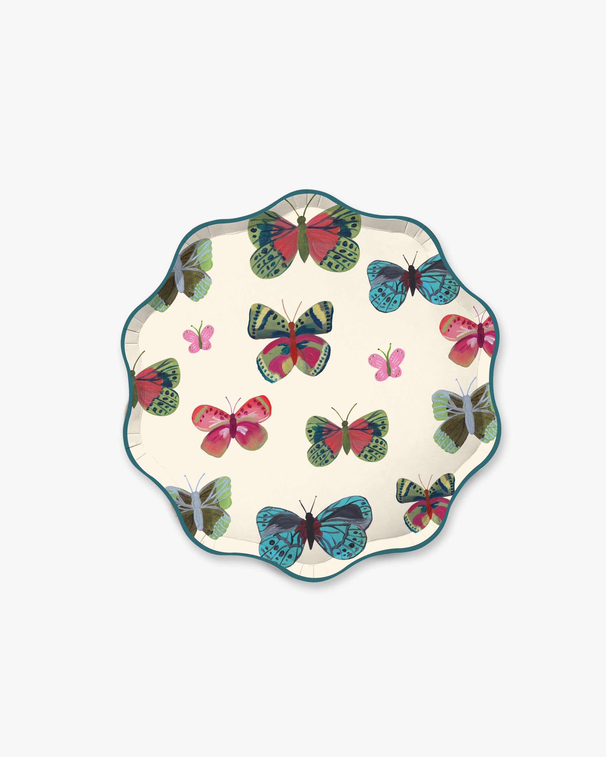 multi colored butterflies on a green background