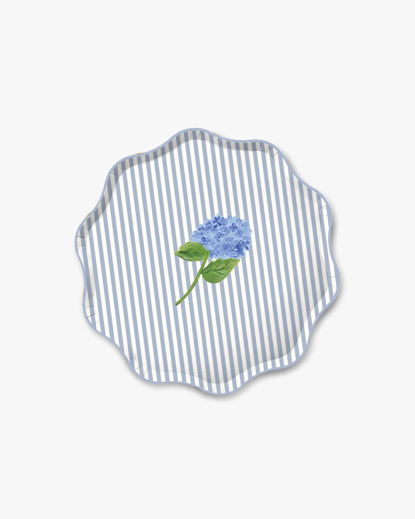 Decorative plate with blue floral design on a white background