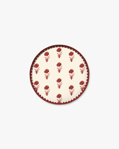 Elodie Hors d’Oeuvres Plate Set in Cranberry