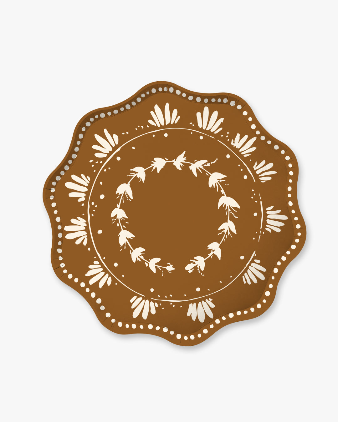 Plume Dinner Plate Set in Brass