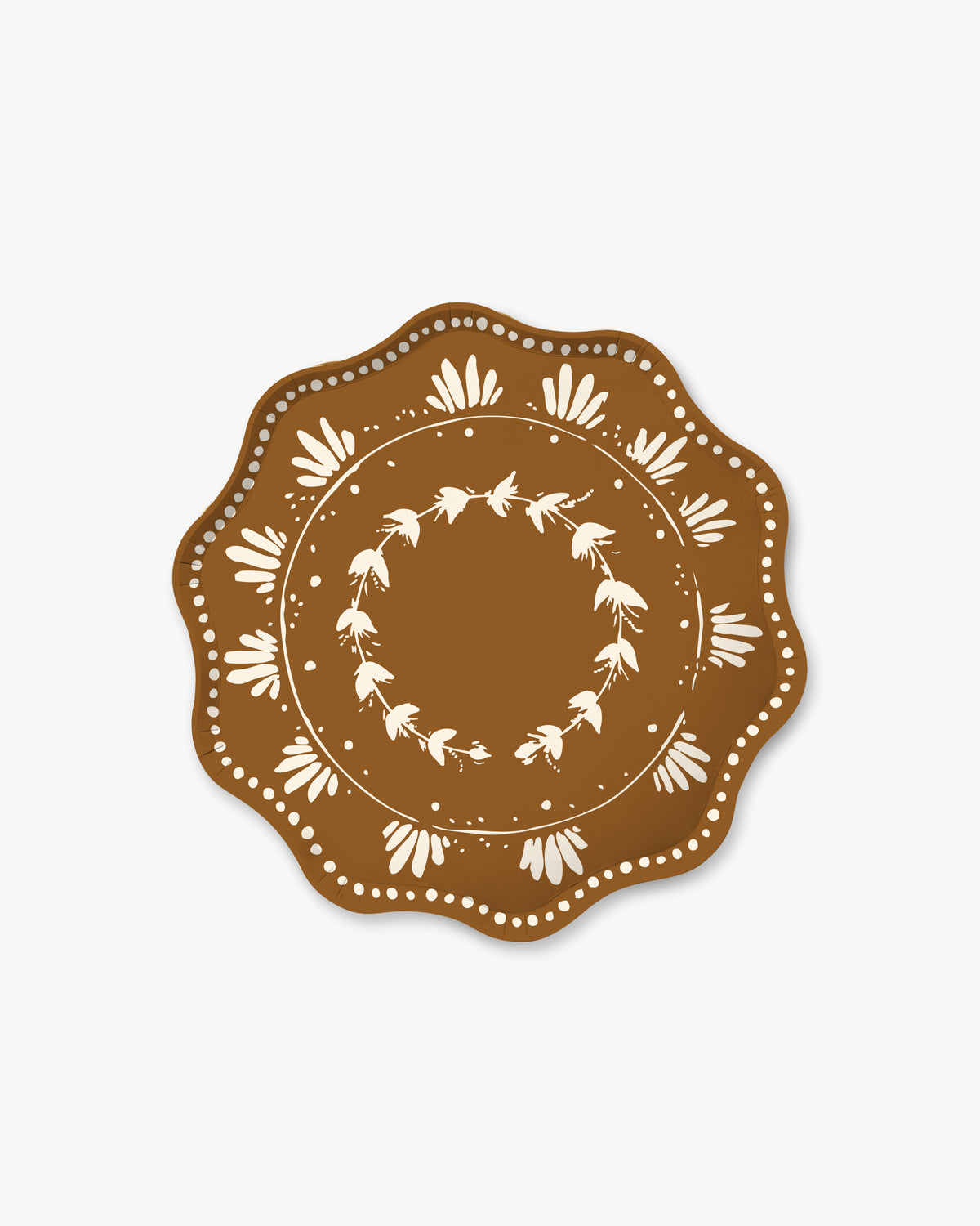 Plume Dessert Plate Set in Brass