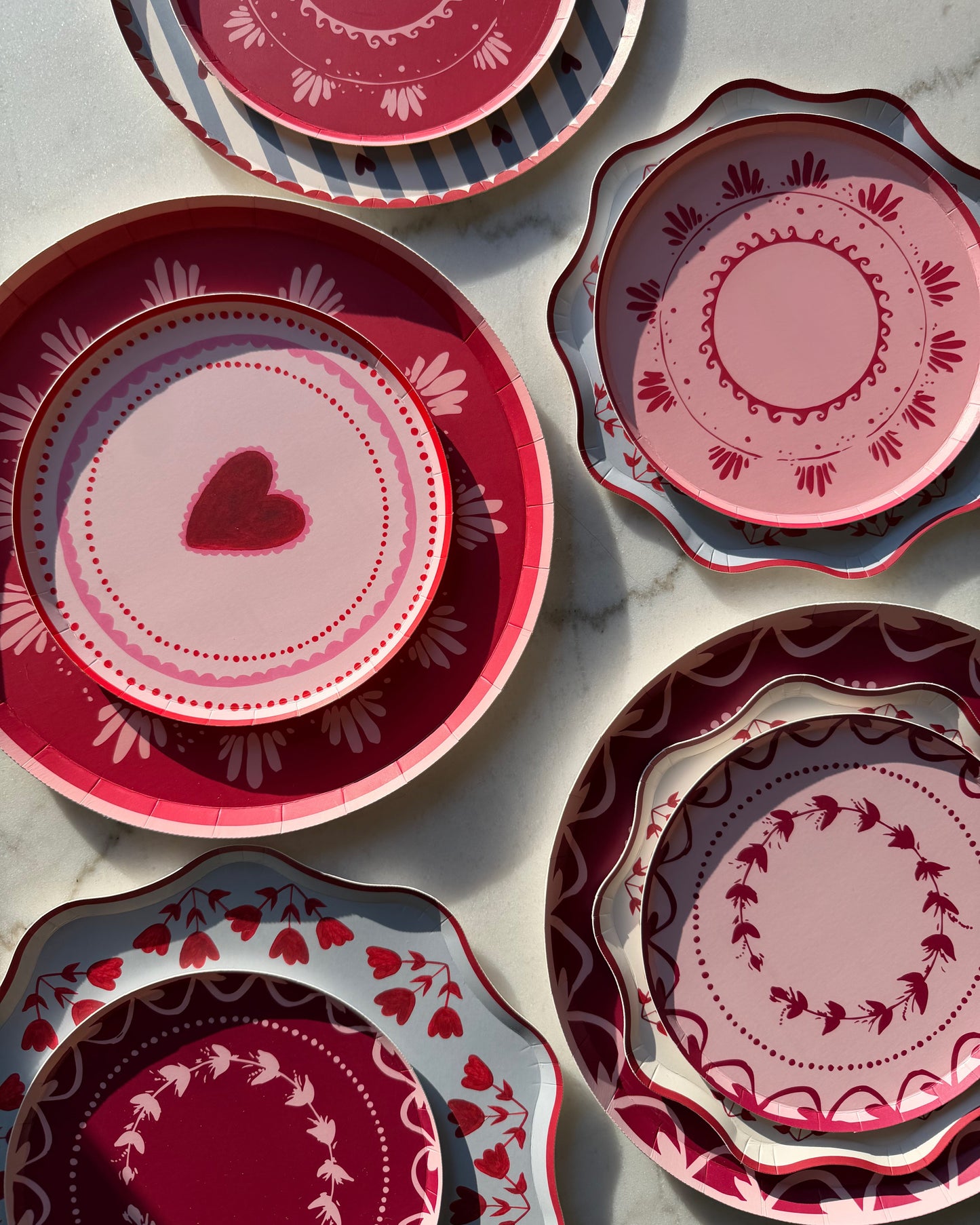 Soleil Hors d'Oeurves Plate Set - Flamingo