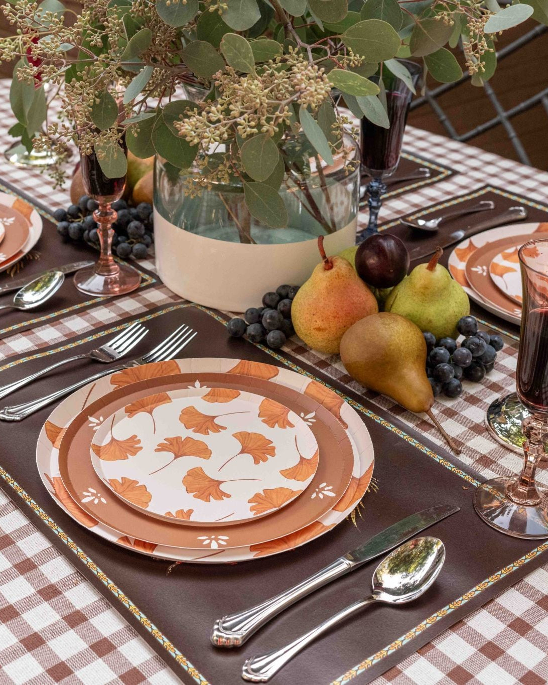 Ginkgo Dinner Plate Set in Golden